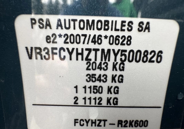 Peugeot 508 cena 87900 przebieg: 48000, rok produkcji 2021 z Kalwaria Zebrzydowska małe 92